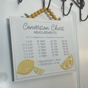 Cute Baking Conversion Chart Wall Hanging-NWT